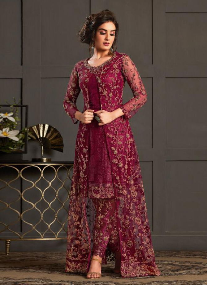 Vipul Super Hit Latest Stylish Fancy Designer Festive Wear Floral Design Pattern Heavy Butterfly Net With Embroidery Salwar Suit Collection